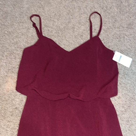 Dress The Population Alondra Sheath Blouson Pencil V-Neck Dress Burgundy Small - Picture 5 of 11